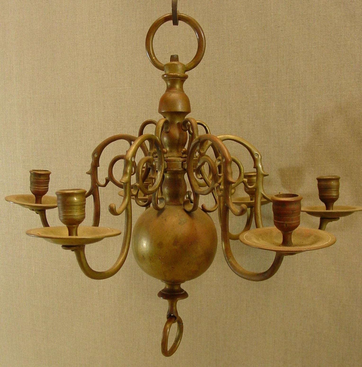 18TH CENTURY DUTCH BRASS CHANDELIER - Wiscasset Antiques Center