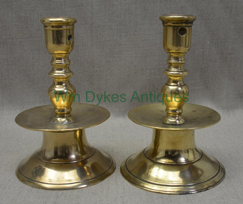 PAIR OF DUTCH 16TH CENTURY CANDLESTICKS - Wiscasset Antiques Center, William Dykes Antiques