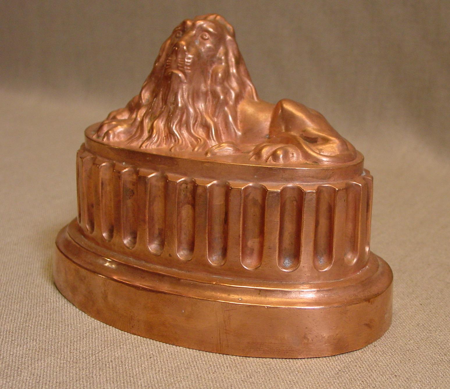 19TH CENTURY LION COPPER FOOD MOLD - Wiscasset Antiques Center