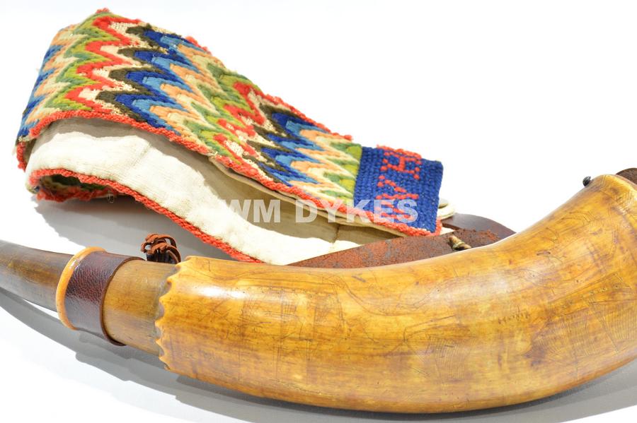 FRENCH AND INDIAN WAR POWDER HORN - Wiscasset Antiques Center, William  Dykes Antiques